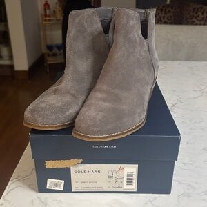 Cole Haan Women's gray Suede Ankle Booties
